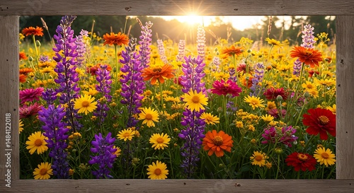 Sunset Wildflower Meadow: Golden Hour Bloom