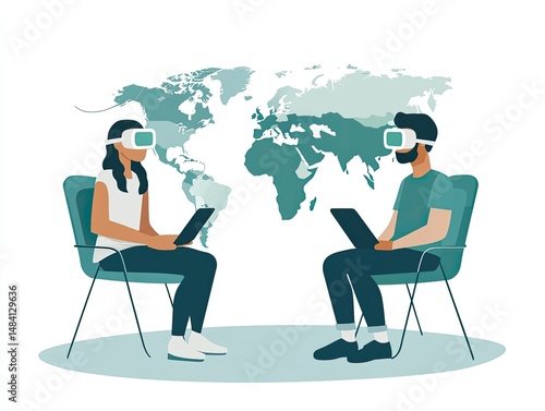 Global virtual reality collaboration via laptop.