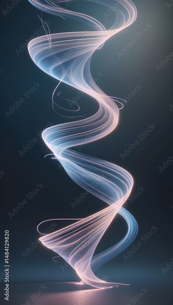Abstract Light Spiral: An ethereal, swirling spiral of light, evoking a sense of movement, energy, and mystery, against a dark background. Abstract Light Spiral: An ethereal, swirling spiral of light, evoking a sense of movement, energy, and mystery, against a dark background.