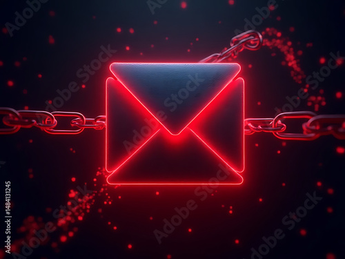 Digital environment email security abstract concepts and visual graphics on a dark background