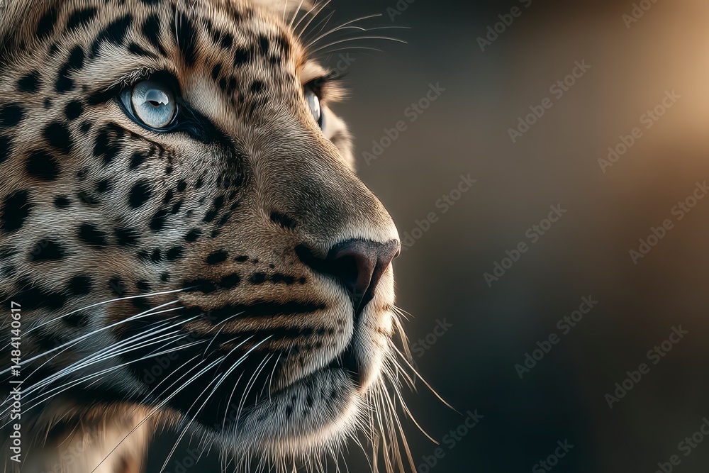 Obraz premium Majestic Jaguar Profile Wildlife Nature Big Cat Animal Portrait Close up Wild Animal