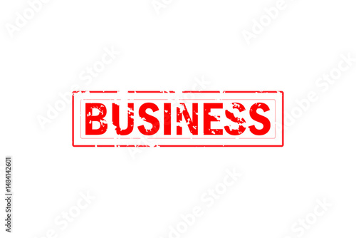 BUSINESS - Red Rubber Stamp with text BUSINESS 
