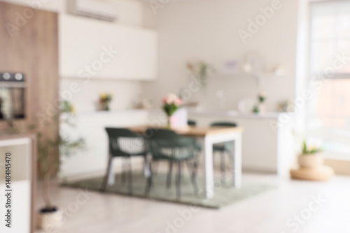 Blurred modern kitchen and ...
