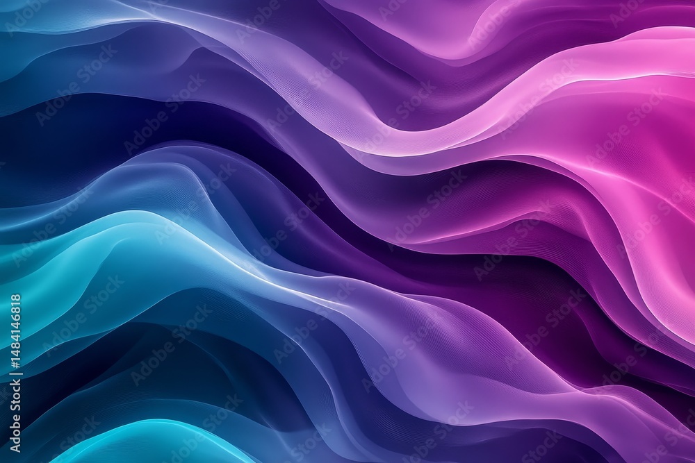 Abstract Smooth Organic Gradient Waves Deep Purple Neon Teal Pink Abstract Smooth Organic Gradient Waves Deep Purple Neon Teal Pink