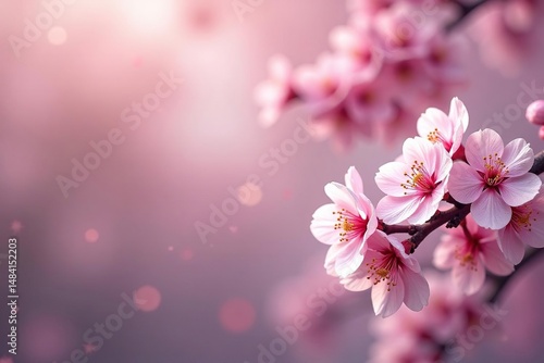 Wallpaper Mural Delicate pink cherry blossoms, intricate repeating pattern , blossom, tree, design Torontodigital.ca