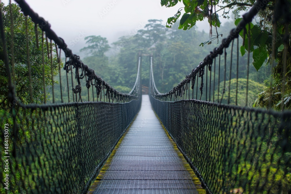 Obraz premium suspension bridge in the forest