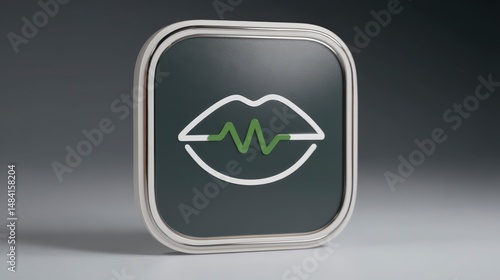 Modern AI Voice Cloning App Icon  Speech Synthesis  Realistic 3D Design