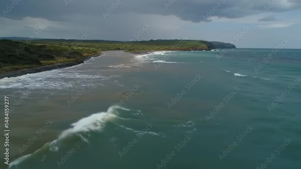 Dramatic Coastal Scenery Meets the Ocean on an Overcast Day Dramatic Coastal Scenery Meets the Ocean on an Overcast Day