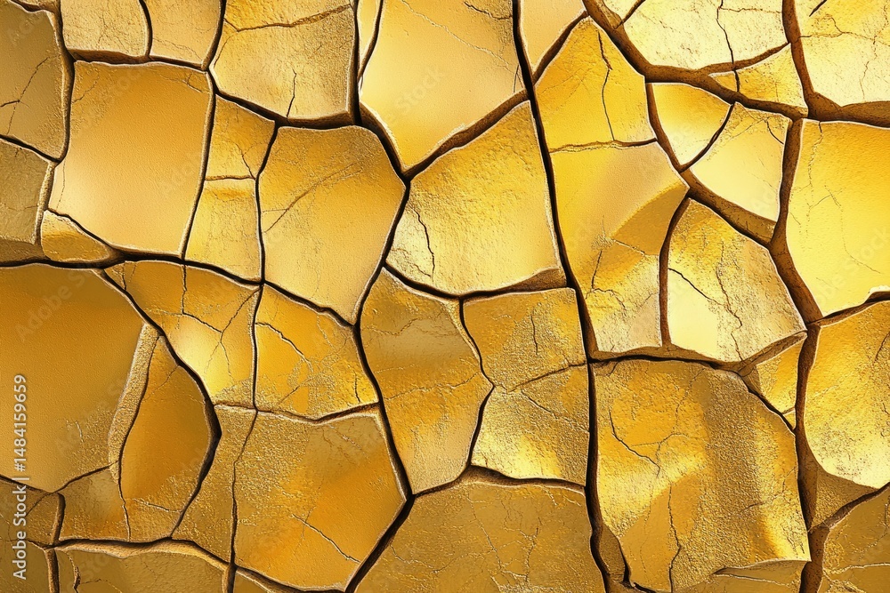 Golden cracked texture, abstract background Golden cracked texture, abstract background