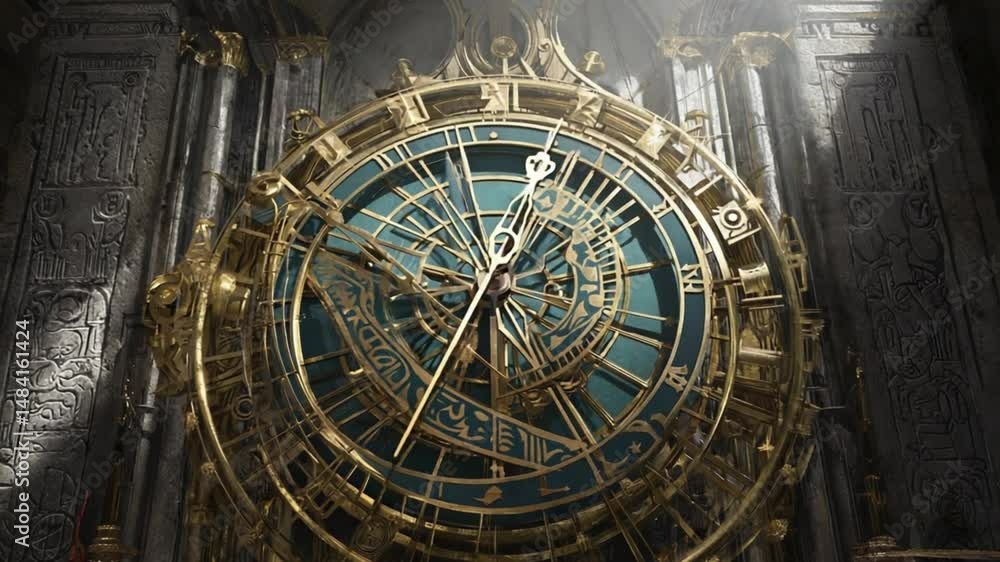 Intricate steampunk clockwork mechanism. Vintage and technological.