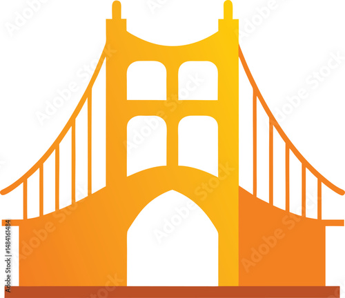 Golden Gate Bridge Silhouette Vector Iconic Landmark Design for Creative Projects