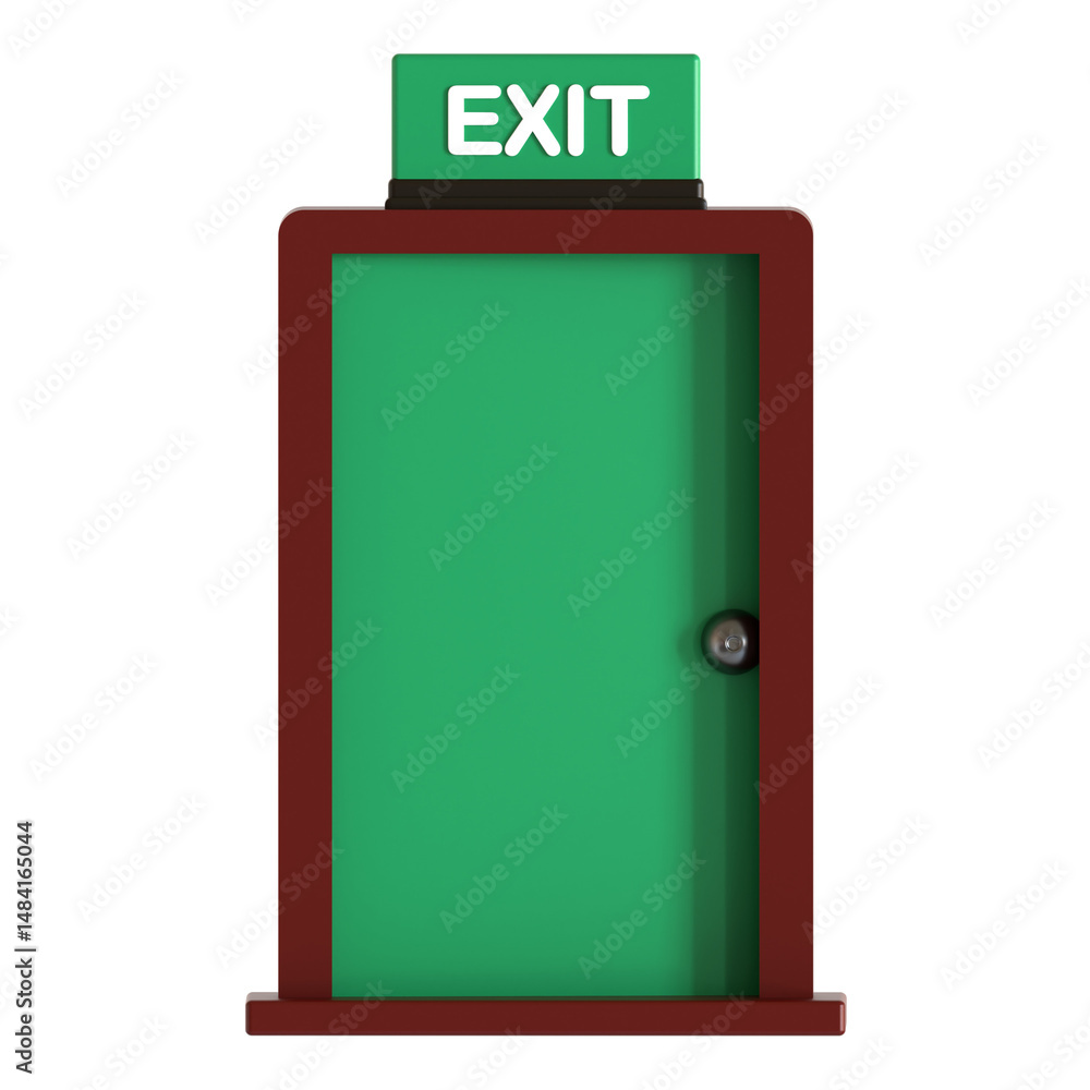 emergency exit 3d icon illustration emergency exit 3d icon illustration