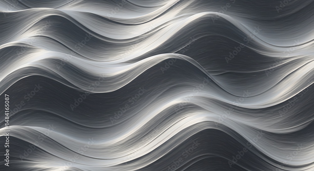 Obraz premium Fluid Metal: Abstract 3D Waves