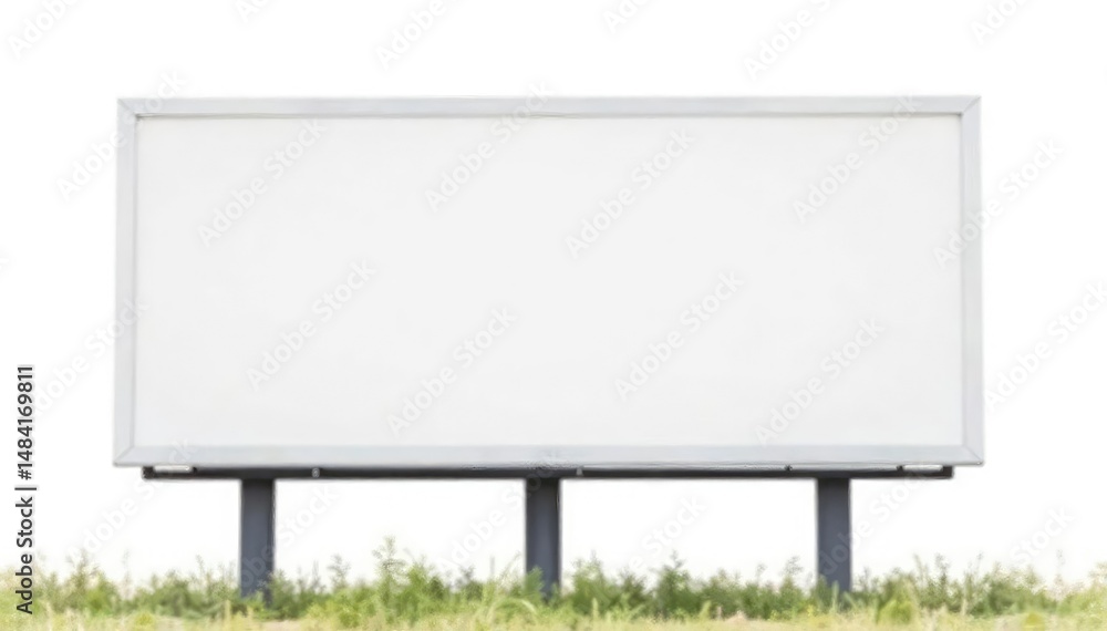 Fototapeta premium Blank billboard isolated on white background, ready for your design Perfect for mockups and advertising presentations , media, poster