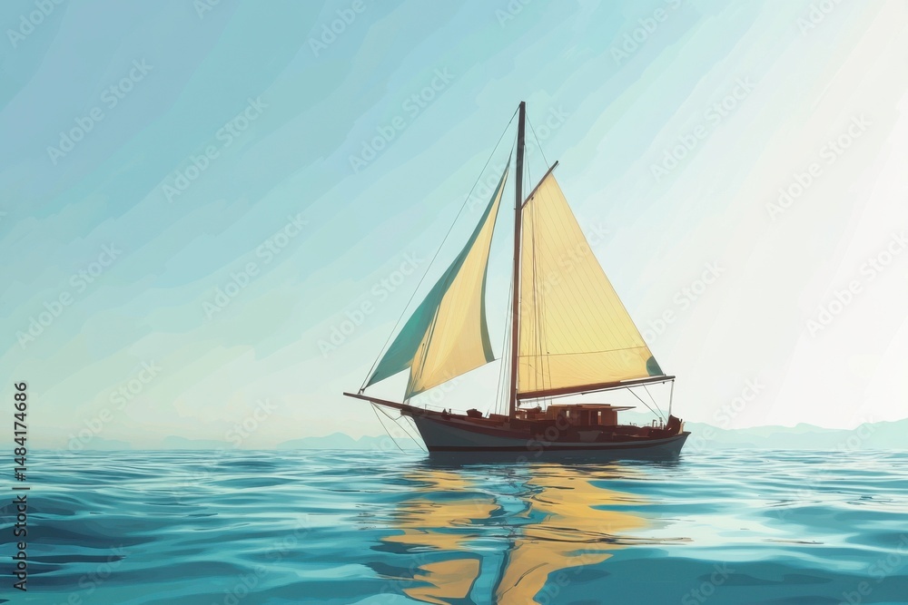 Fototapeta premium sailing boat on the sea