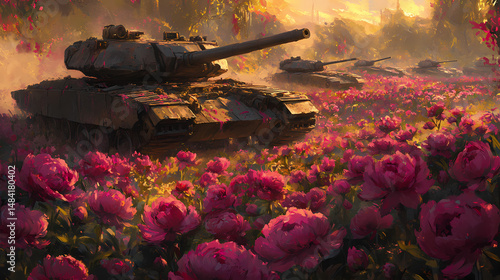 Fototapeta Naklejka Na Ścianę i Meble -  resilience vibrant peonies