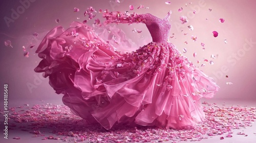 Wallpaper Mural Beautiful flowers and petals surround the floating garment. Torontodigital.ca