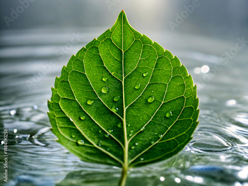 green leaf with water drops. leaf, nature, plant, water, leaves, tree, macro, foliage, summer, isolated, environment, spring, dew, green, texture, wet, flora, rain, fresh, drop, close-up, forest, fres