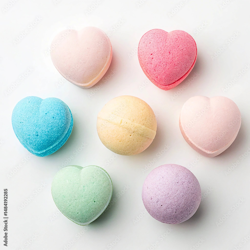 Fototapeta premium Bath bombs set various colors and scents