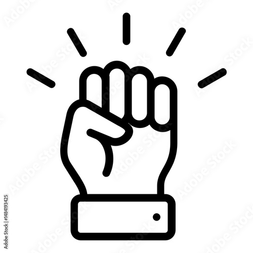 fist election icon line