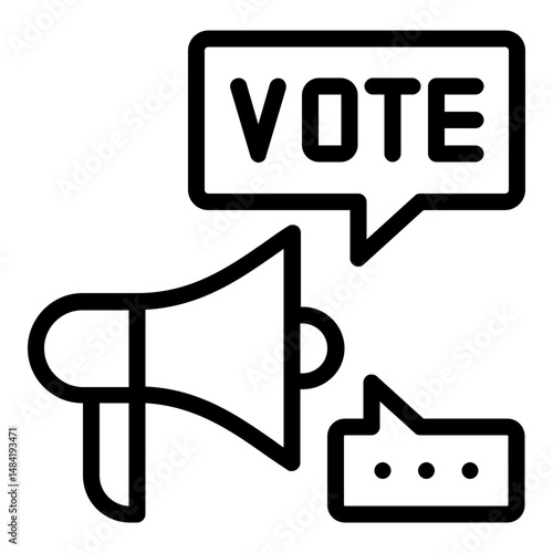 megaphone election icon line