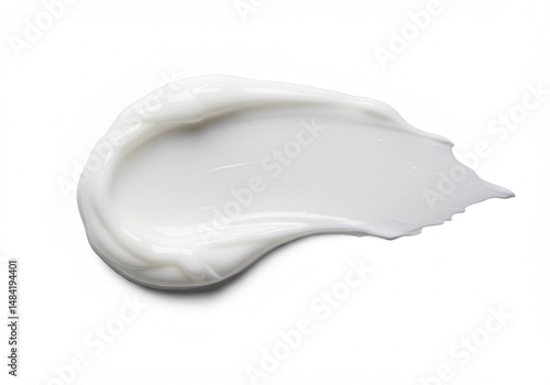 Smooth white cream smear on a clean background