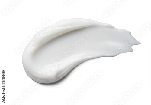 White cream smear, isolated on white background, for beauty or skincare product