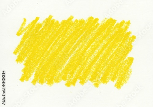 Yellow crayon scribble on white paper, creating a textured background