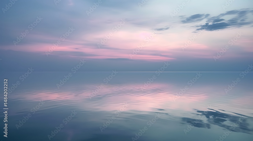 Obraz premium Calm Water Reflection of Sunset Sky.