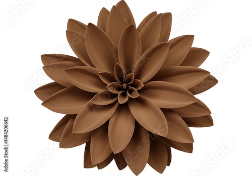 Isolated brown flower with layered petal arrangement