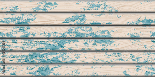 Wood plank wall, horizontal slats, wood texture seamless pattern, vector design