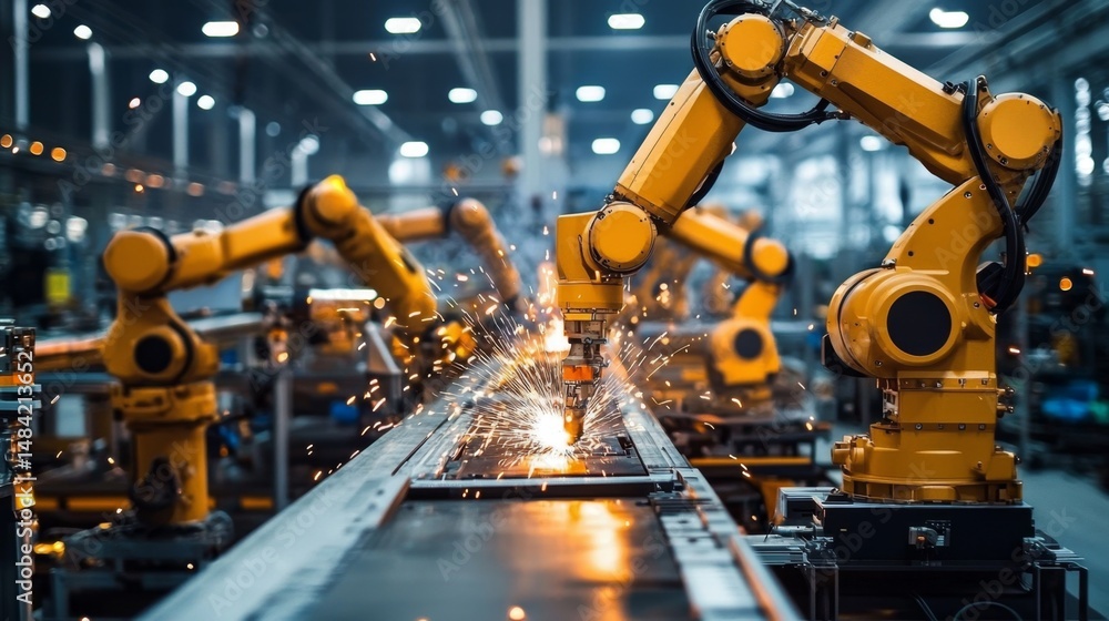 Intelligent factories utilize software for managing industrial robotics and optimizing processes. Intelligent factories utilize software for managing industrial robotics and optimizing processes.