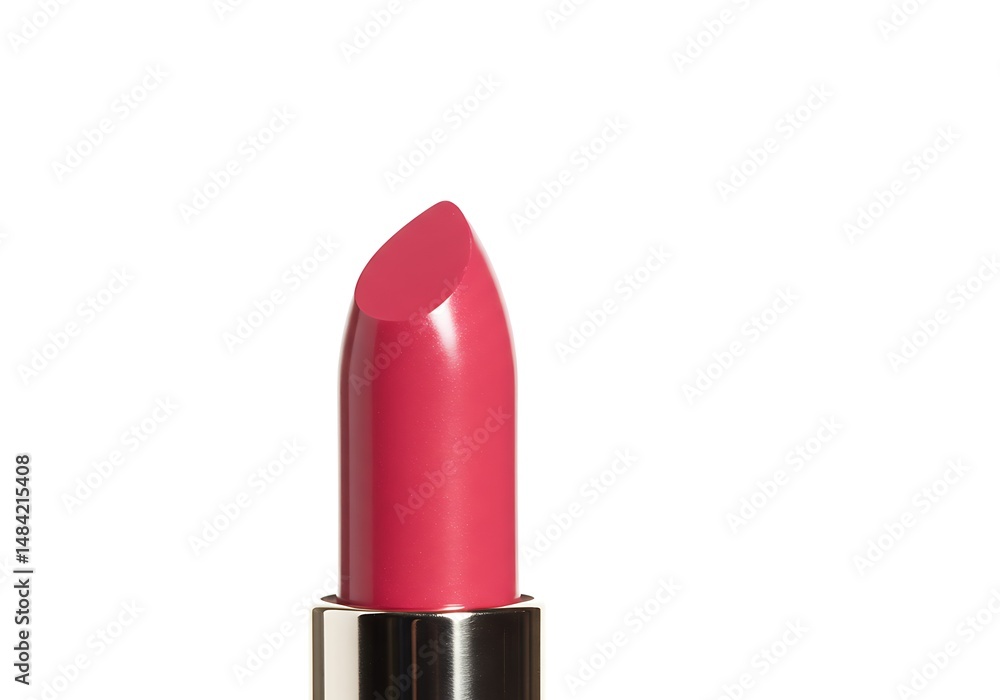 Fototapeta premium Close up shot of a pink lipstick on a white background