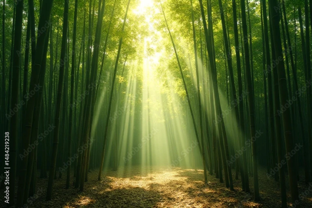 Fototapeta premium rays of light in the forest
