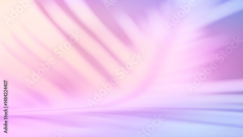 Minimal abstract summer background for product presentation with a palm leaf shadow. Blurred shadow from palm leaves. Pink color studio background. Empty room. Blurred backdrop. Vector illustration.