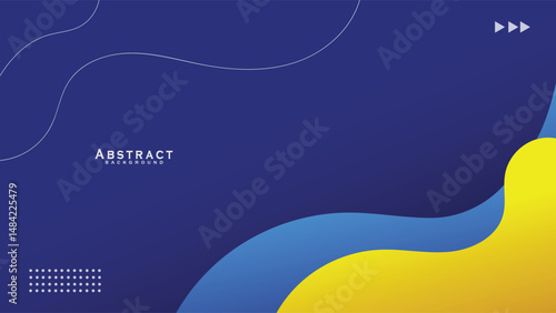 abstract blue and yellow curve vector background