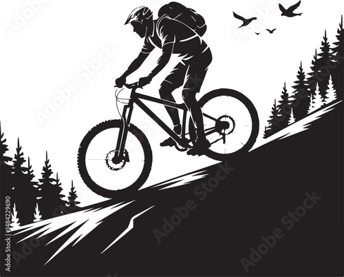 “Mountain Bike Vector Bundle | MTB Clipart, Cycling SVG, Downhill & Trail Biking Silhouettes for T-Shirts