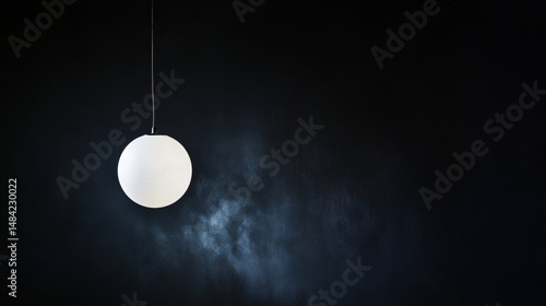 light bulb on wall,Bright white shape with black background.