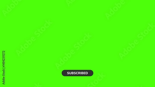 subscribe button animation for youtube with key-able green screen color in the background