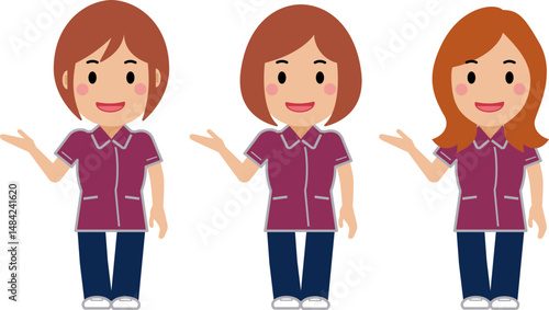 こちらへ、と笑顔のえんじ色の制服の女性看護師