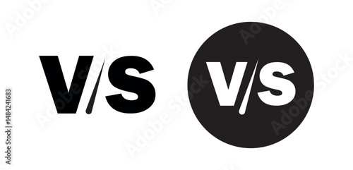 VS letter icon set. VS logo for sports comparison, tournament, game match, battle screen and various concept. VS letter png and vector illustration on transparent background