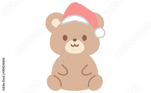 シンプルでかわいいサンタのクマのイラスト