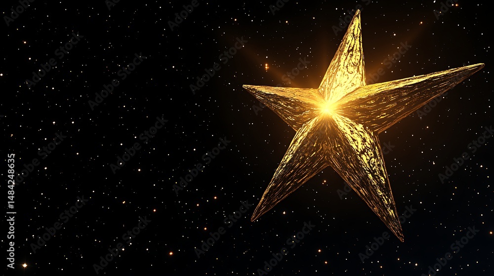 Golden star in space illustration Golden star in space illustration