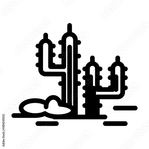 cactus line icon