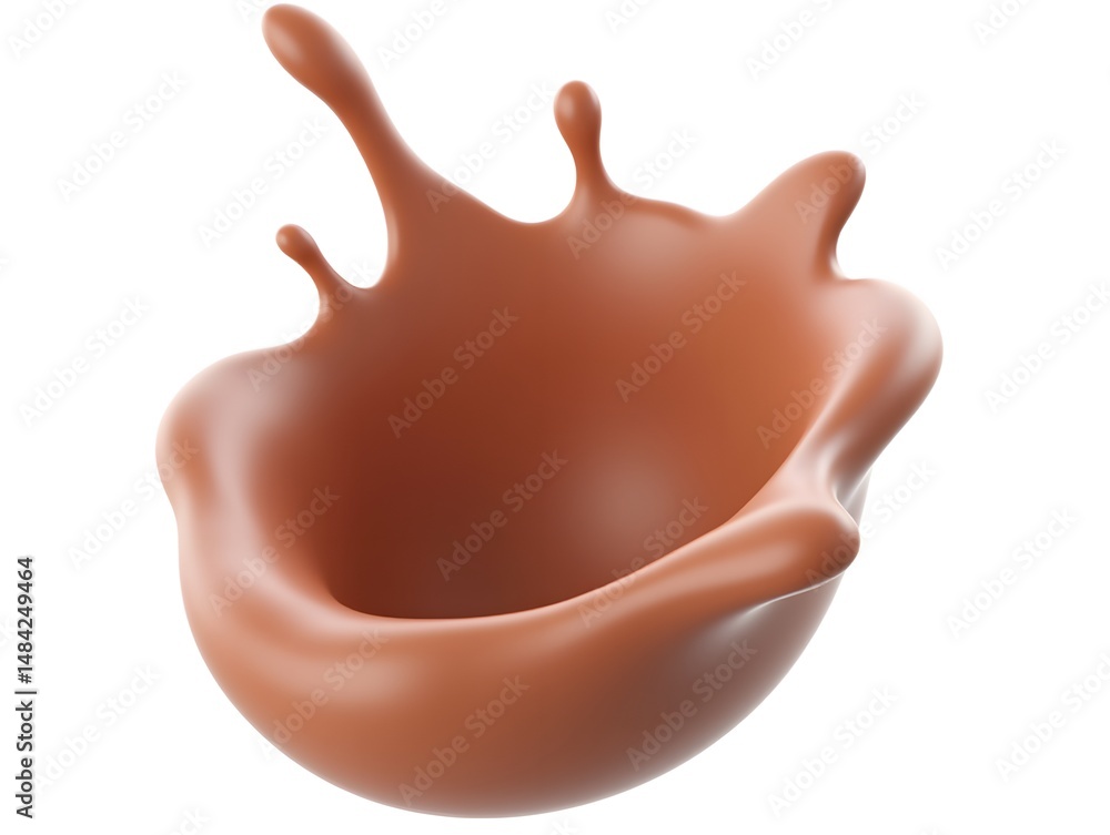 Delicious chocolate splash on isolated white background, tempting gourmet food concept illustration Delicious chocolate splash on isolated white background, tempting gourmet food concept illustration