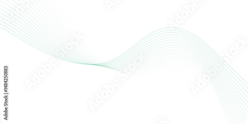 Abstract blue smooth wave on a white background. Dynamic sound wave. Design element. Vector illustration. 