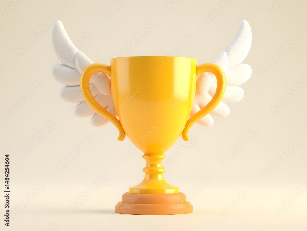 3D trophy icon model Championship game winning concept illustration 3D trophy icon model Championship game winning concept illustration