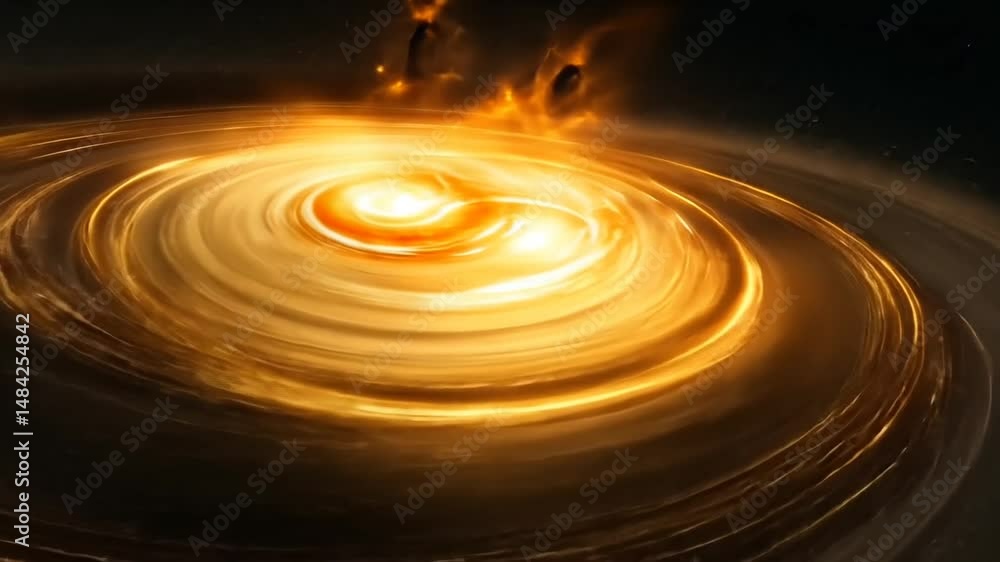 A stunning cosmic scene depicting swirling galaxies and fiery celestial phenomena A stunning cosmic scene depicting swirling galaxies and fiery celestial phenomena