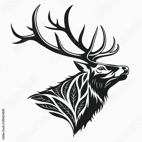 a-stag-or-deer-head-vector-logo--black-and-white-s.eps