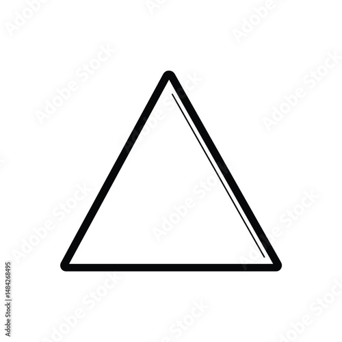 Bold black outline shapes a simple triangle with subtle interior details on transparent backdrop